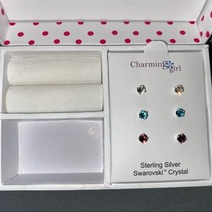 Sterling Silver 3pc Earring Box + Ring Holder